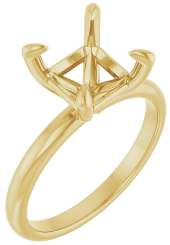 Sužadėtuvių Žiedas „Solitaire“ 14k yellow gold Asscher 8mm (1)