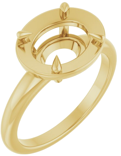 Sužadėtuvių Žiedas „Claw-Prong Solitaire Bezel-Style“ 14k yellow gold Oval 10mm x 8mm (1)