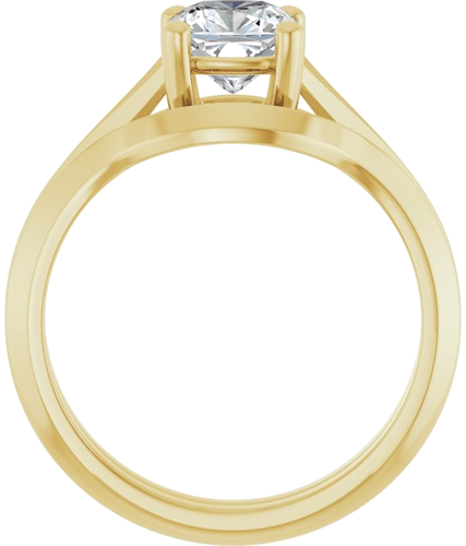 Sužadėtuvių Žiedas „Solitaire Split Shank“ 14k yellow gold Cushion 6mm (7)