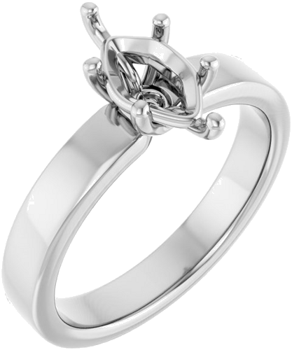 Sužadėtuvių Žiedas „Solitaire“ 14k white gold Marquise 10mm x 5mm (1)