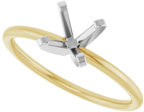 Sužadėtuvių Žiedas „Solitaire“ 14k yellow/white gold Round 6mm (5)