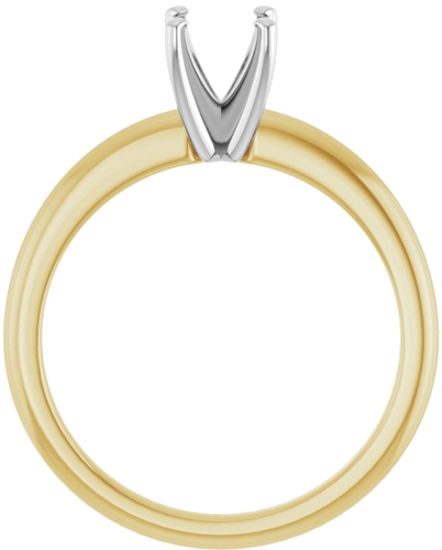 14K Yellow   White  5.8 mm Round Solitaire Engagement Ring Mounting (2)