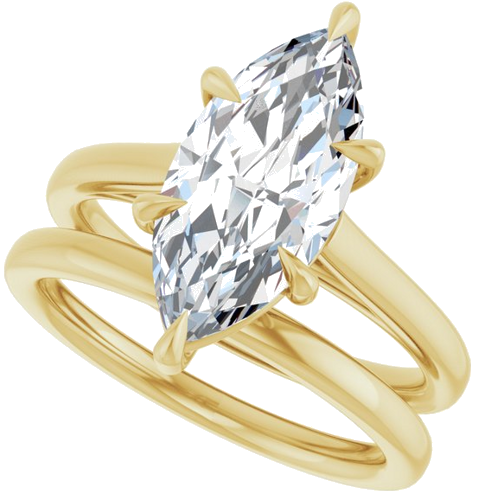Sužadėtuvių Žiedas „Claw-Pong“ 18k yellow gold Marquise 15mm x 7mm (10)