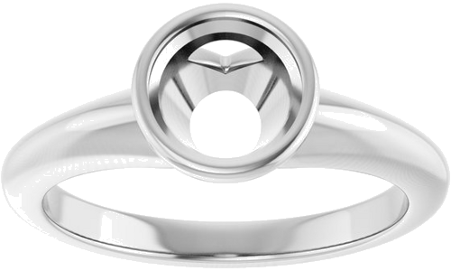 Sužadėtuvių Žiedas „Bezel-Set Solitaire“ 14k white gold Round 6.5mm (3)