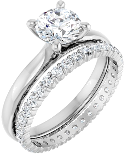 14K White 6.5 mm Round Solitaire Engagement Ring Mounting (6)