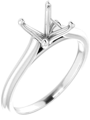 14K White 5.5 mm Square Solitaire Engagement Ring Mounting (1)