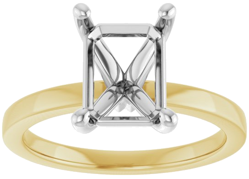 Sužadėtuvių Žiedas „Solitaire“ 14k yellow/white gold Emerald 9mm x 7mm (3)