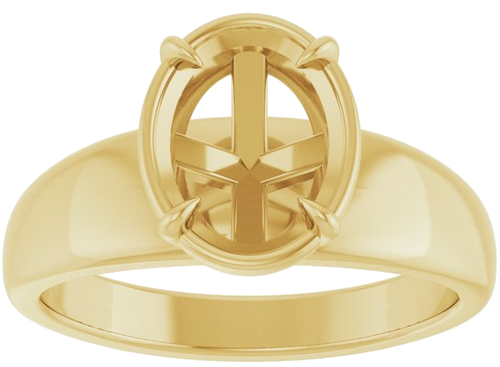 Sužadėtuvių Žiedas „Claw-Prong Solitaire Bezel-Style“ 14k yellow gold Oval 9mm x 7mm (3)
