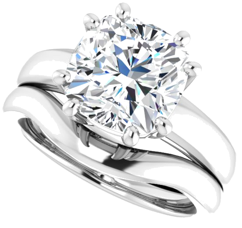 Sužadėtuvių Žiedas „Split-Prong Solitaire“ 14k white gold Cushion 9mm (10)