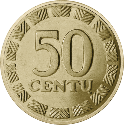 1998 - 2014 Литва 50 центов UNC монета (разные годы выпуска) (1)