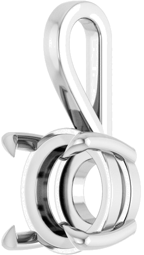 Pakabukas „Solitaire“ 14k white gold Round 8mm (2)