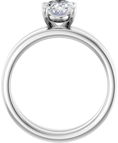 Sužadėtuvių Žiedas „Solitaire“ 10k white gold Oval 8mm x 6mm (7)