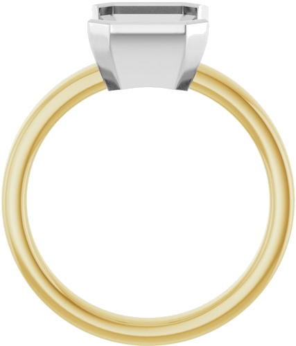 Sužadėtuvių Žiedas „Bezel-Set Solitaire“ 14k yellow/white gold Emerald 9mm x 7mm (2)