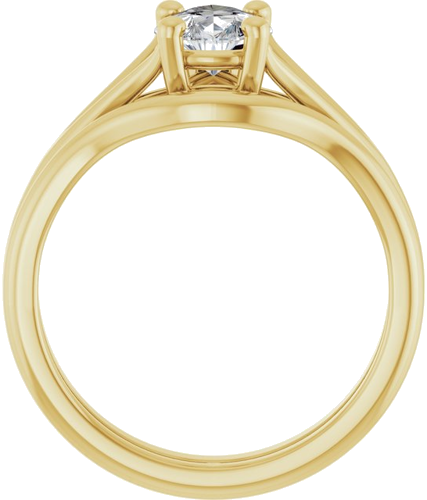 14K Yellow 8x6 mm Pear 4-Prong Cathedral Split Shank Engagement Ring Mounting (7)