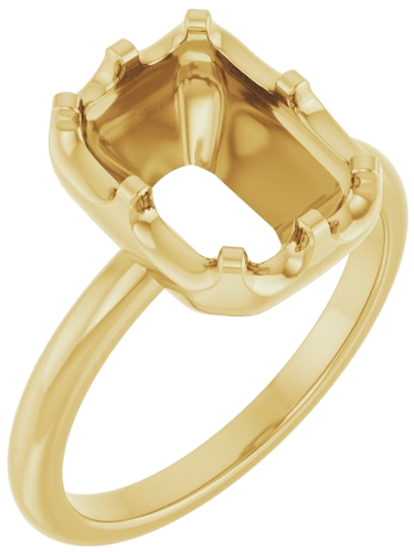 Sužadėtuvių Žiedas „Solitaire“ 14k yellow gold Emerald 10mm x 7mm (1)