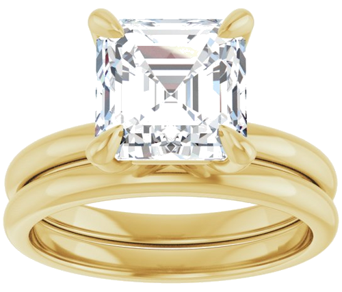 Sužadėtuvių Žiedas „Solitaire“ 14k yellow gold Asscher 8mm (8)
