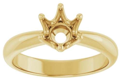 Sužadėtuvių Žiedas „Solitaire Crown-Inspired“ 14k yellow gold Round 6.5mm (3)