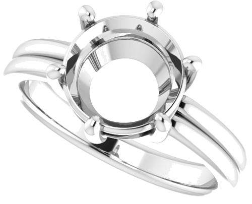 Sužadėtuvių Žiedas „Solitaire“ 18k white gold Round 9mm (5)