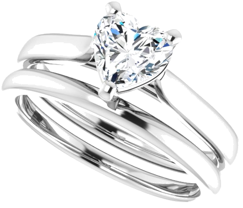 14K White 6x6 mm Heart Engagement Ring Mounting (10)