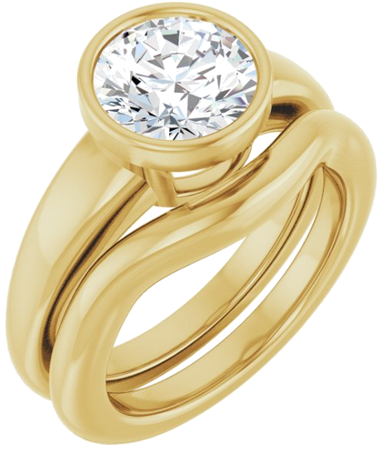 Sužadėtuvių Žiedas „Bezel-Set Solitaire“ 14k yellow gold Round 8.2mm (6)