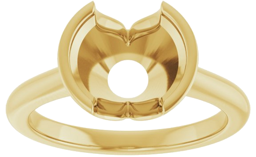 18K Yellow 9 mm Round Solitaire Engagement Ring Mounting (3)