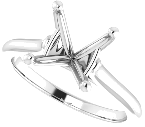 Sužadėtuvių Žiedas „Accented“ 14k white gold Round 9.4mm (5)