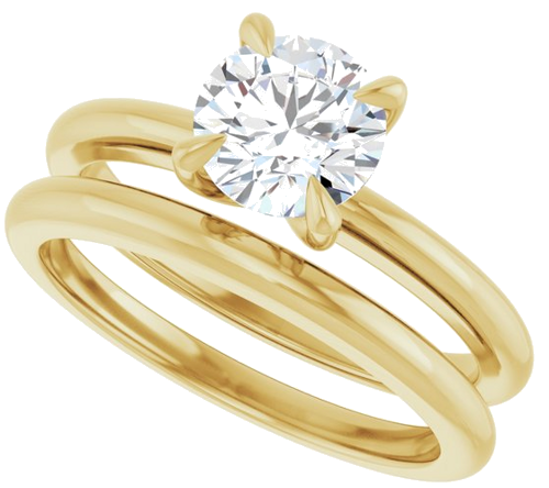 14K Yellow 6.5 mm Round Solitaire Engagement Ring Mounting (10)