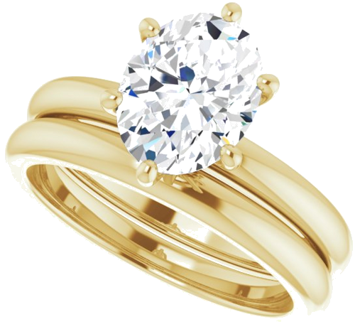 Sužadėtuvių Žiedas „Accented“ 14k yellow gold Oval 9mm x 7mm (10)