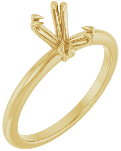 Sužadėtuvių Žiedas „Double Claw-Prong“ 14k yellow gold Elongated Cushion 7mm x 5mm (1)