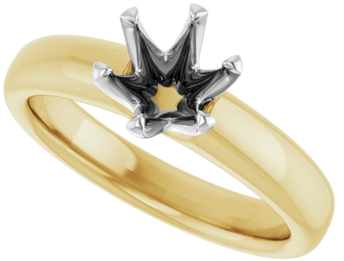 14K Yellow White 6.5 mm Round Engagement Ring Mounting (5)