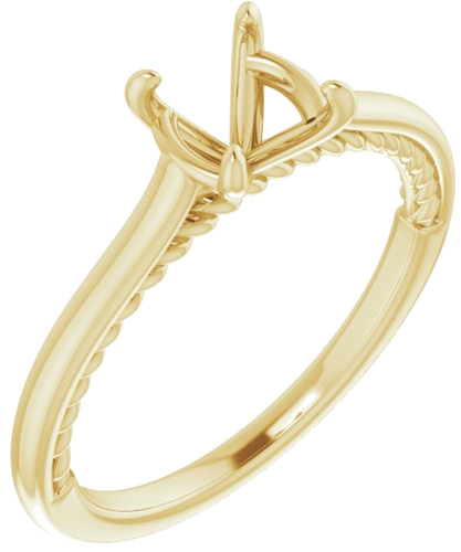 Sužadėtuvių Žiedas „Solitaire Rope“ 14k yellow gold Round 6.5mm (1)