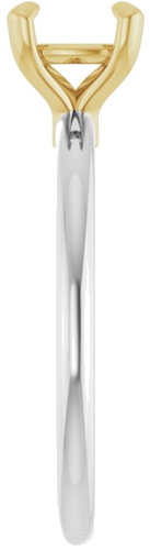 14K White Yellow 6x6 mm Cushion Solitaire Engagement Ring Mounting (4)