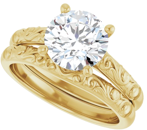Sužadėtuvių Žiedas „Solitaire“ 14k yellow gold Round 8mm (10)