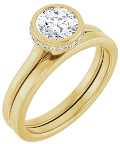 Sužadėtuvių Žiedas „Hidden Halo-Style“ 14k yellow gold Round 6mm (6)