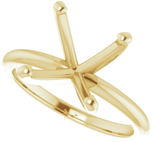 14K Yellow  12x10 mm Oval Solitaire Engagement Ring Mounting (5)