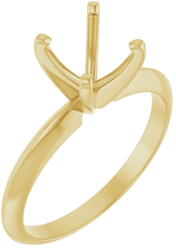 14K Yellow 7.3-7.7 mm Round 4-Prong Light Solitaire Ring Mounting (1)