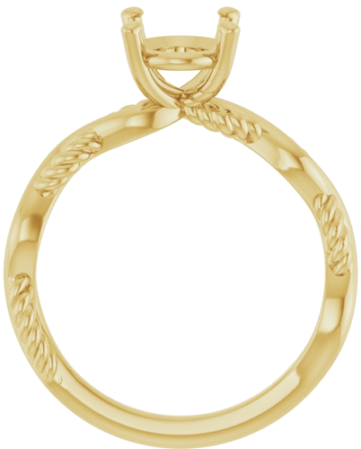 14K Yellow  9x7 mm Oval Solitaire Engagement Ring Mounting (2)