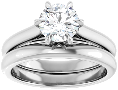 Sužadėtuvių Žiedas „Claw-Prong“ 14k white gold Round 6.5mm (8)