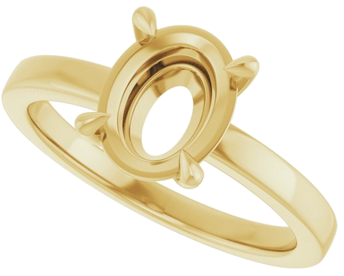Sužadėtuvių Žiedas „Claw-Prong Solitaire“ 14k yellow gold Oval 9mm x 7mm (5)
