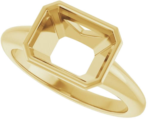 Sužadėtuvių Žiedas „Bezel-Set Solitaire“ 14k yellow gold Emerald 9mm x 7mm (5)