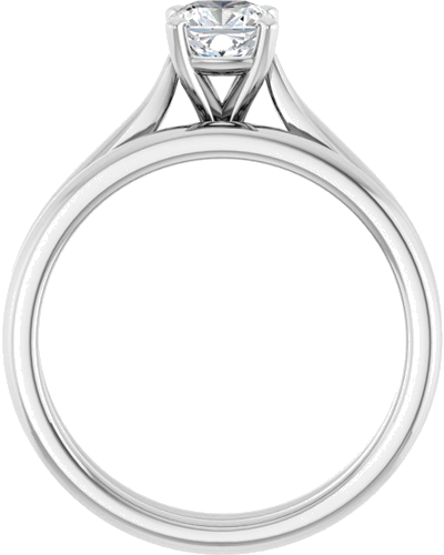 Sužadėtuvių Žiedas „Solitaire“ 585 Baltojo Aukso Cushion 5mm (7)