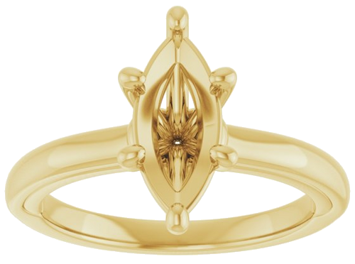 Sužadėtuvių Žiedas „Solitaire“ 585 Geltonojo Aukso Marquise 12mm x 6mm (3)