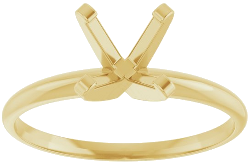 14K Yellow 7 mm Round Ultra-Lightweight Solitaire Engagement Ring Mounting (3)
