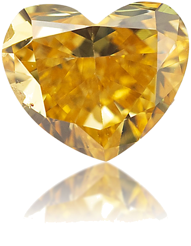 0.24 carat Fancy Vivid Orangey Yellow-SI2 Natūralus Heart Deimantas (1)