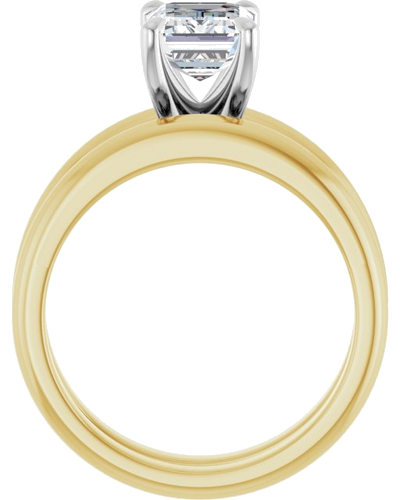 Sužadėtuvių Žiedas „Solitaire“ 585 Baltojo Ir Geltonojo Aukso Emerald 8mm x 6mm (7)