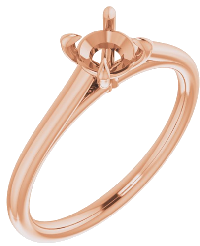 Sužadėtuvių Žiedas „Solitaire“ 585 Rožinis Aukso Round 5.2mm (1)