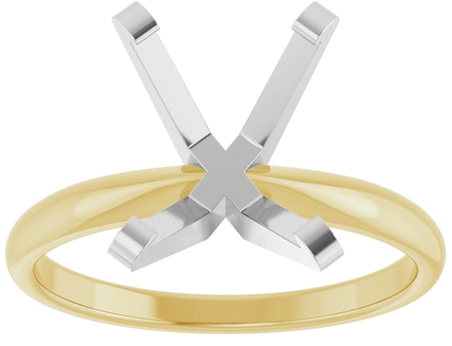 14K Yellow White 10x8 mm Emerald Solitaire Engagement Ring Mounting (3)