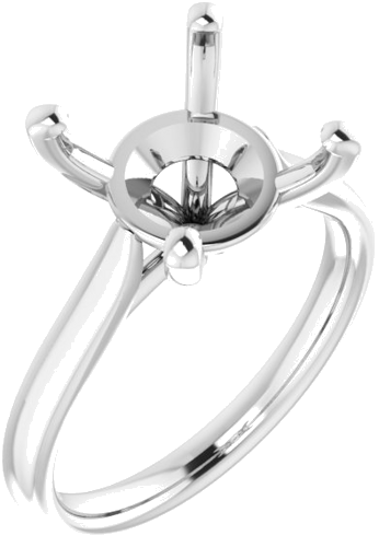 18K White 11 mm Round Engagement Ring Mounting (1)