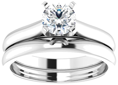 14K White 5.5 mm Round Solitaire Engagement Ring Mounting (7)