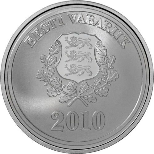 2010 Естония XXI Зимни олимпийски игри Сребърна монета от 10 крони (3)